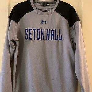 Under Armour Gray and Black Seton Hall Crewneck